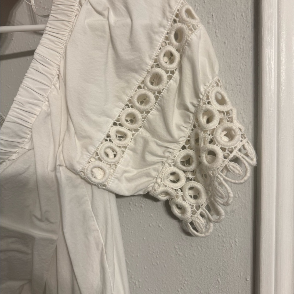 Who What Wear Cream Gathered Blouse
